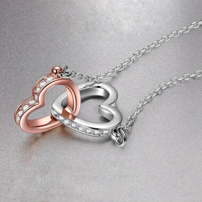 Infinity Hearts Pendant Necklace - Pendant Necklace - Guocali