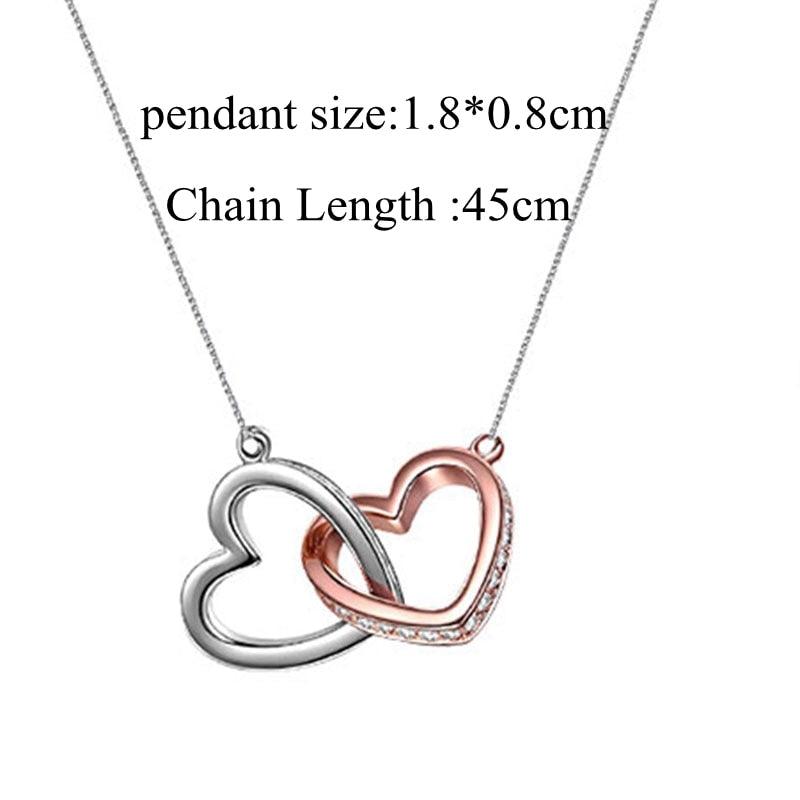 Infinity Hearts Pendant Necklace - Pendant Necklace - Guocali