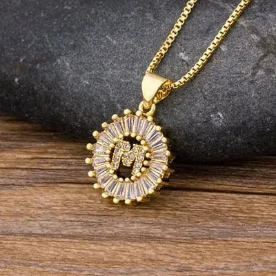 Initial Letter Pendant Necklace - Charm Jewelry -Guocali