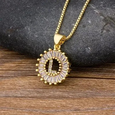 Initial Letter Pendant Necklace - Charm Jewelry -Guocali