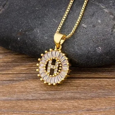 Initial Letter Pendant Necklace - Charm Jewelry -Guocali