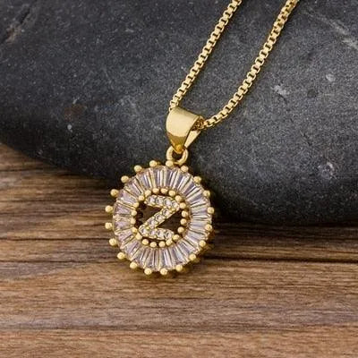 Initial Letter Pendant Necklace - Charm Jewelry -Guocali