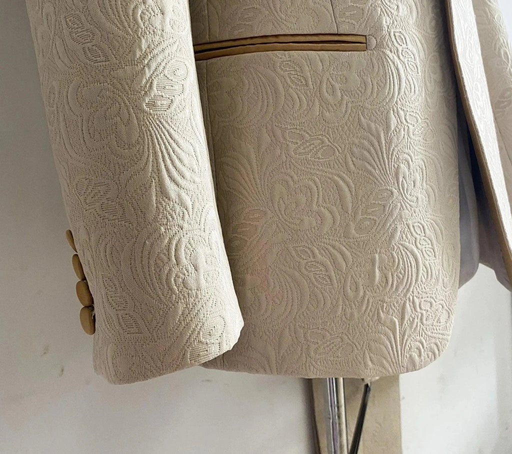 Elegant Men’s Tuxedo Suit - Texture Single-Breasted