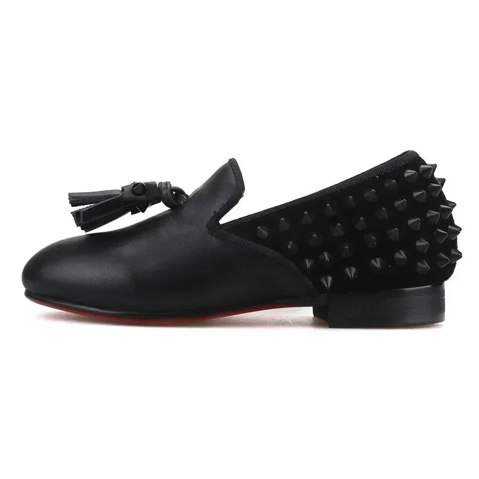 Kids Casual Tassel Dress Loafers - Slip-On Flat Formal Dress Shoes