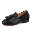 Kids Casual Tassel Dress Loafers - Slip-On Flat Formal Dress Shoes