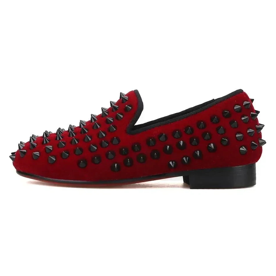 Kids Loafers Classic Style Kids Shoe Velvet Spikes Shoes -Guocali