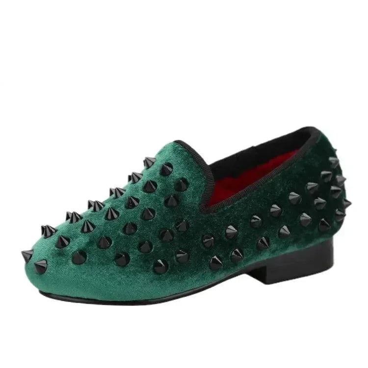 Kids Loafers Classic Style Kids Shoe Velvet Spikes Shoes -Guocali