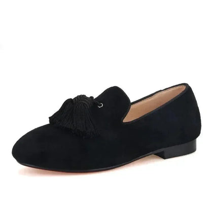 Kids Loafers Handmade Toddler Shoes For Birthday Tassel Shoes Red Bottom -Guocali