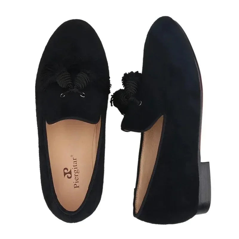 Kids Loafers Handmade Toddler Shoes For Birthday Tassel Shoes Red Bottom -Guocali