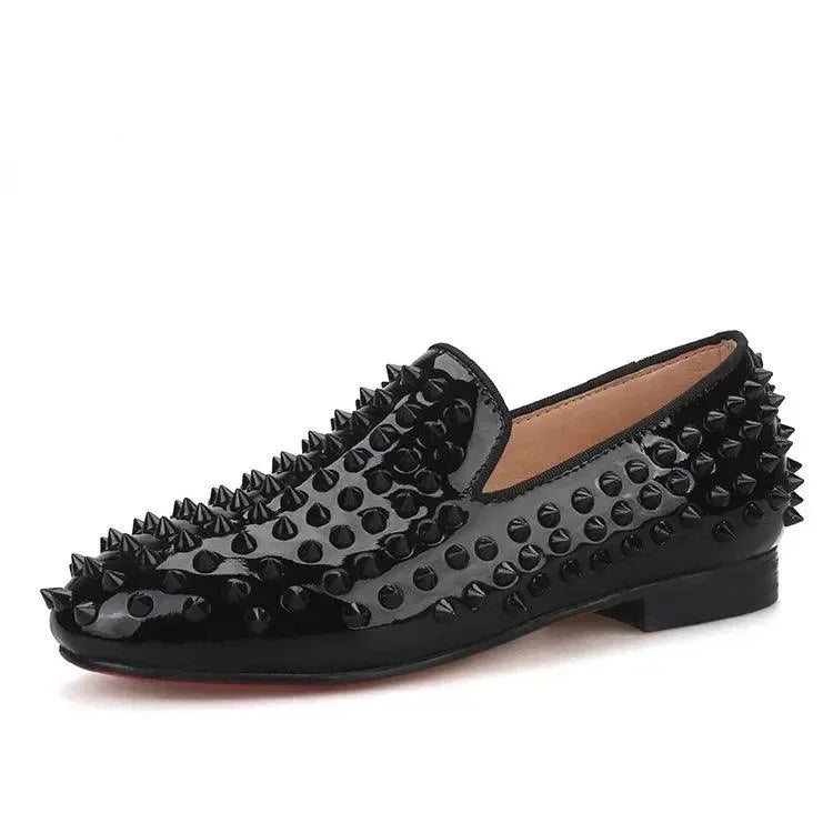 Kids Loafers Matching Sophistication: Handmade Spiked Loafers for Kids -Guocali