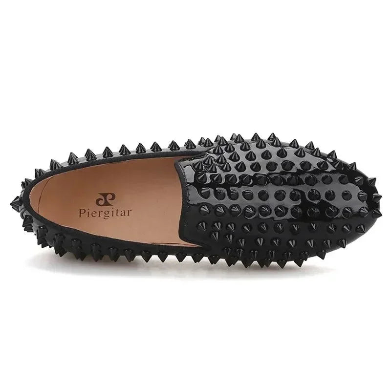 Kids Loafers Matching Sophistication: Handmade Spiked Loafers for Kids -Guocali