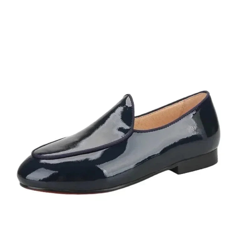 Kids Loafers Refined Elegance: Handmade Children's Patent Leather Loafer -Guocali