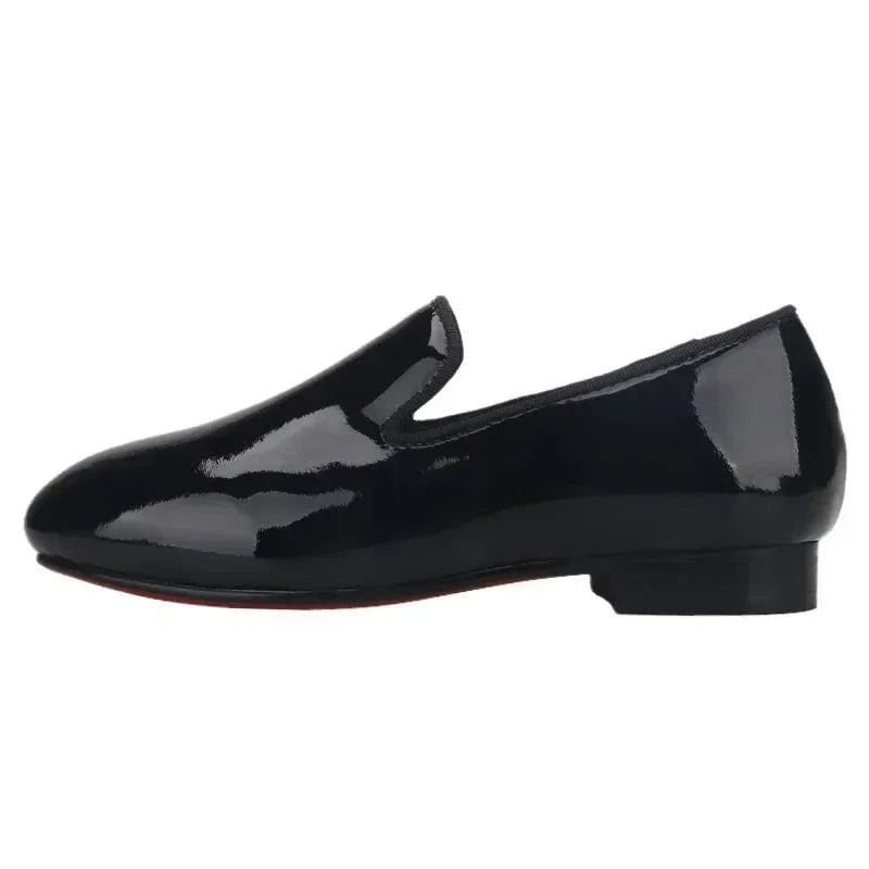 Kids Loafers Refined Elegance: Handmade Children's Patent Leather Loafer -Guocali