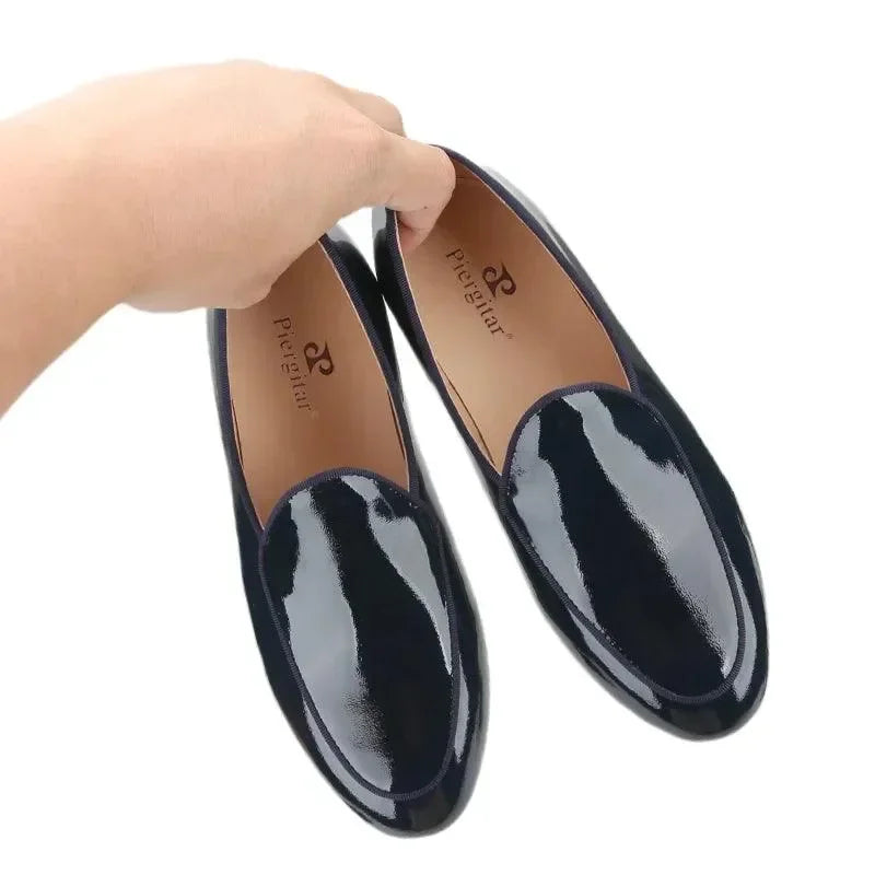 Kids Loafers Refined Elegance: Handmade Children's Patent Leather Loafer -Guocali