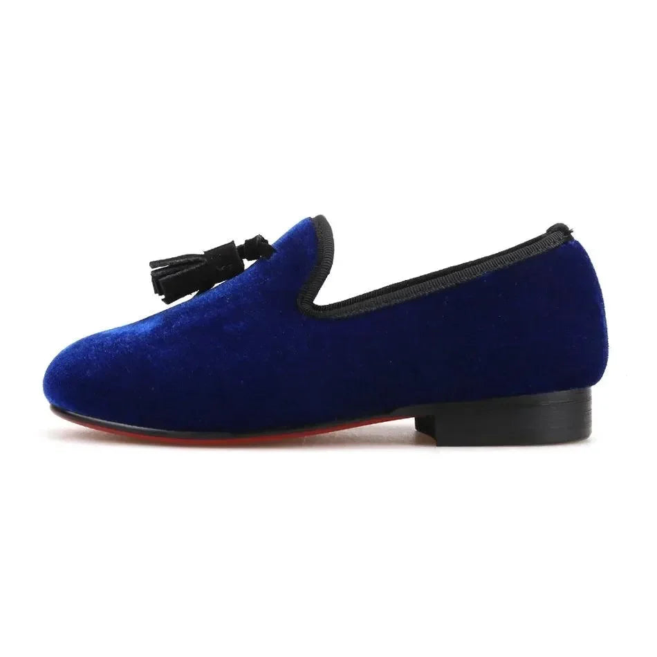 Kids Loafers Royal Blue Children's Tassel Loafer Shoes -Guocali