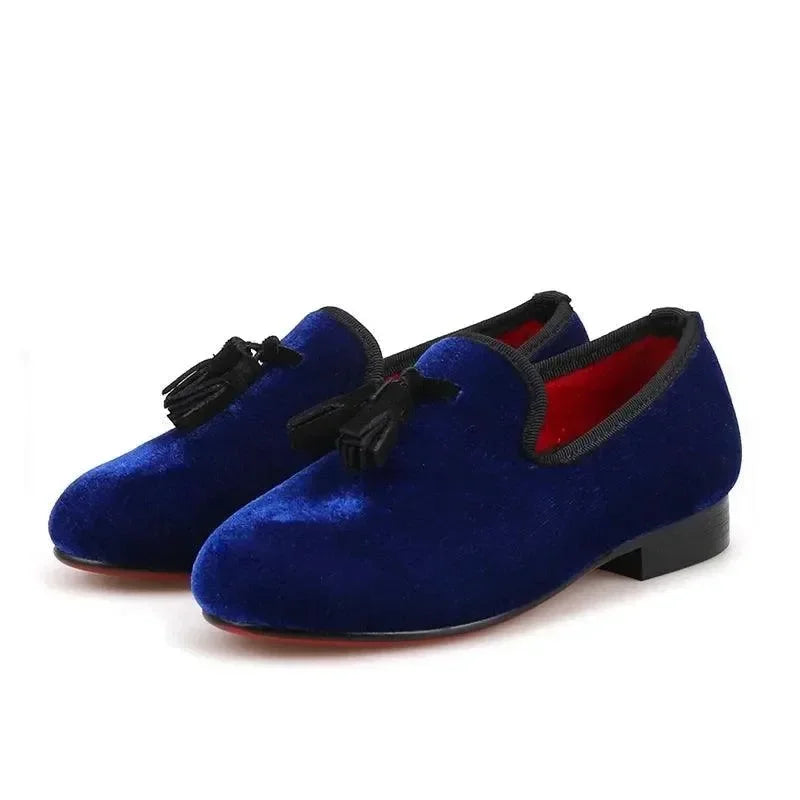 Kids Loafers Royal Blue Children's Tassel Loafer Shoes -Guocali