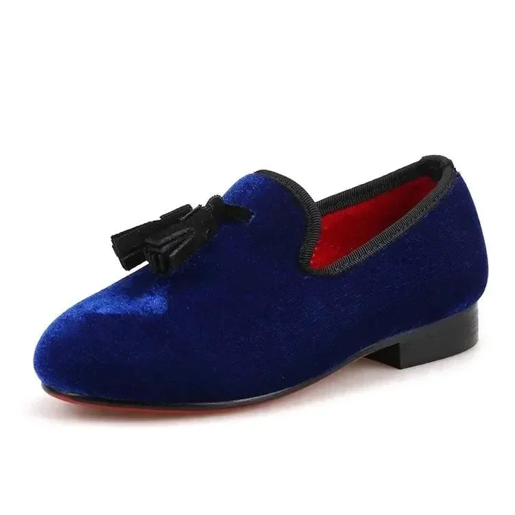 Kids Loafers Royal Blue Children's Tassel Loafer Shoes -Guocali