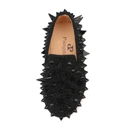 Kids Loafers Spiked Elegance: Handmade Children's Loafers -Guocali