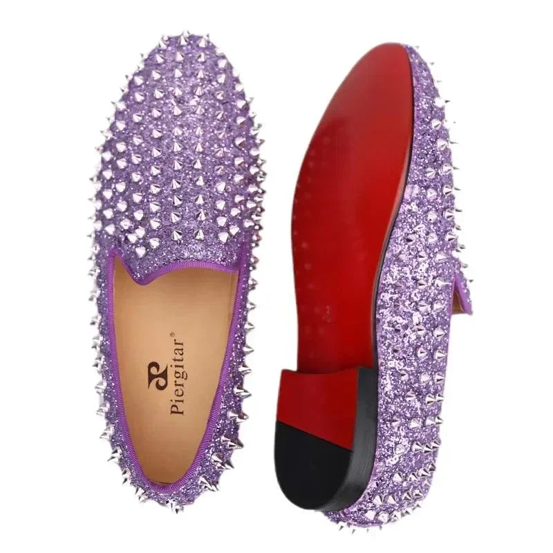 Kids Loafers Spiky Violet Delight: Trendy Loafers for Toddlers and Big Kids -Guocali