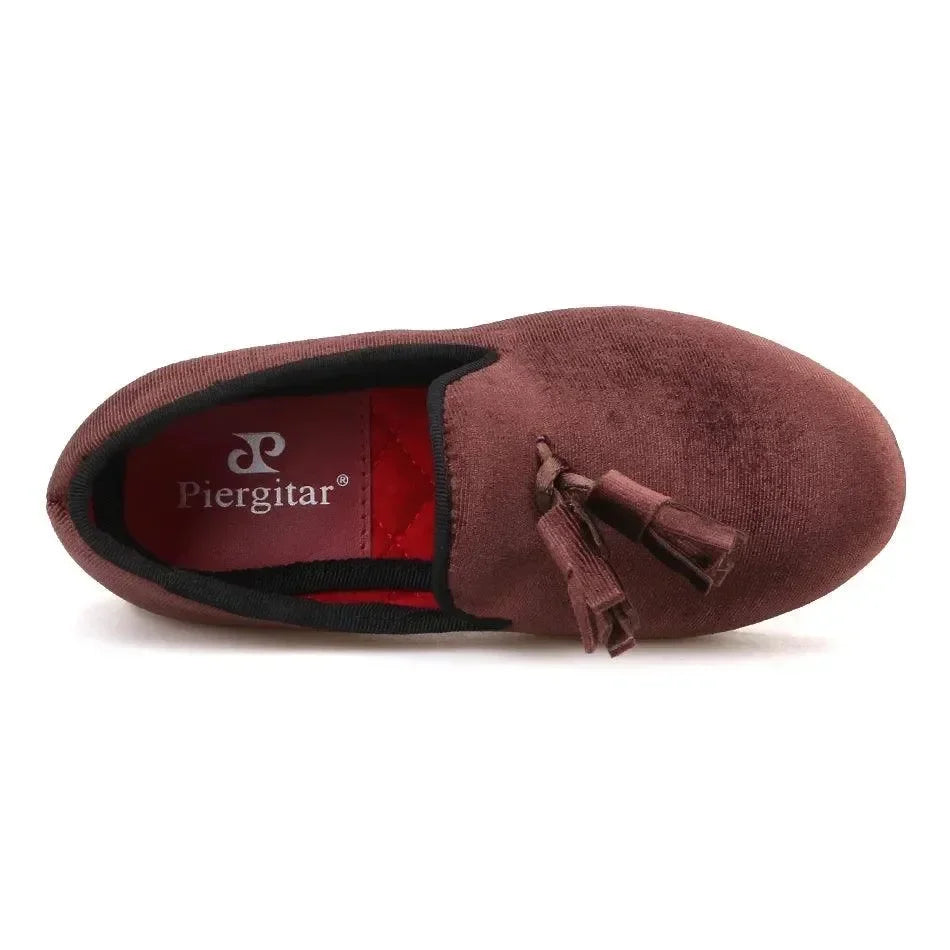 Kids Loafers Stylish Brown Children's Tassel Loafers: Handmade Party Kid Casual Shoes -Guocali
