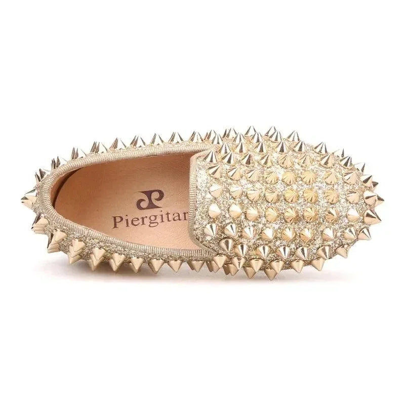 Kids Loafers Timeless Elegance: Handmade Spiked Loafers for Kids -Guocali
