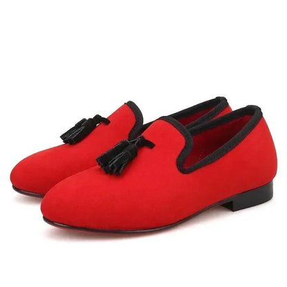 Kids Loafers Twinkle-Tassel: Parent-Child Velvet Loafers -Guocali