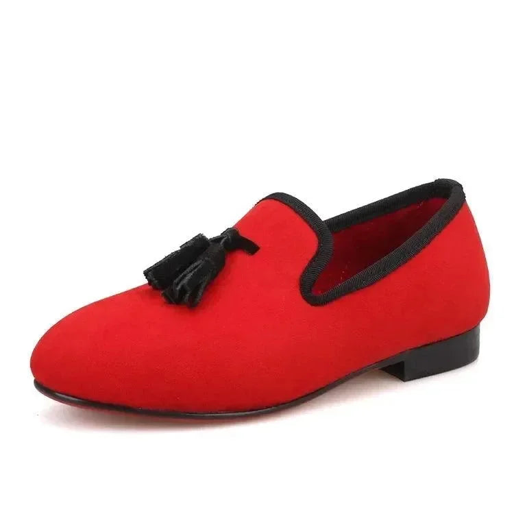 Kids Loafers Twinkle-Tassel: Parent-Child Velvet Loafers -Guocali