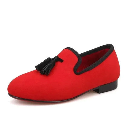 Kids Loafers Twinkle-Tassel: Parent-Child Velvet Loafers -Guocali
