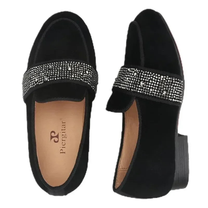 Kids Loafers Twinkle-Toes: Sparkling Steps Handcrafted Rhinestone Kids' Loafers -Guocali