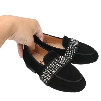 Kids Loafers Twinkle-Toes: Sparkling Steps Handcrafted Rhinestone Kids' Loafers -Guocali