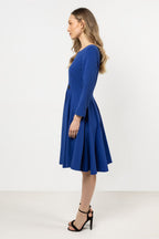 Knee Length Dress – Boat Neck, A-Line – Daydress | GUOCALI – view 15