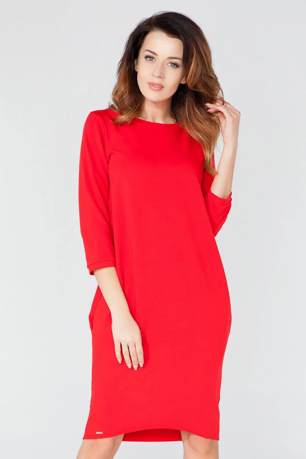 Knit Knee Length Dress Casual Everyday Comfort-Day Dress-GUOCALI