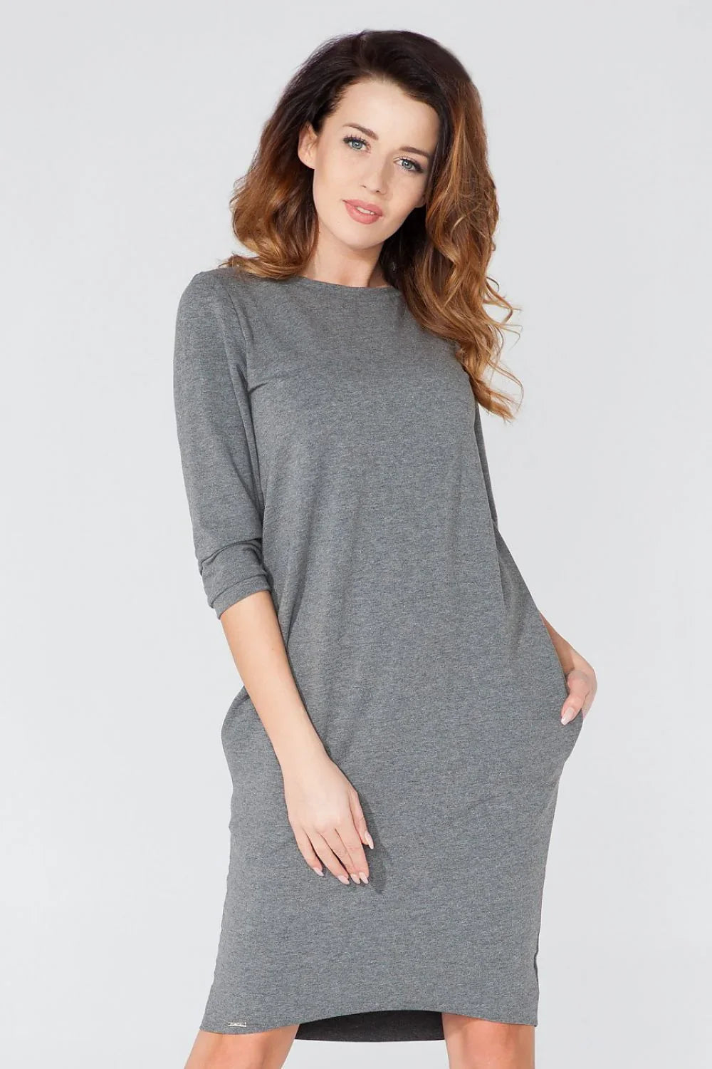 Knit Knee Length Dress Casual Everyday Comfort-Day Dress-GUOCALI