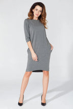 Knit Knee Length Dress Casual Everyday Comfort-Day Dress-GUOCALI