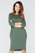 Knit Knee Length Dress Casual Everyday Comfort-Day Dress-GUOCALI