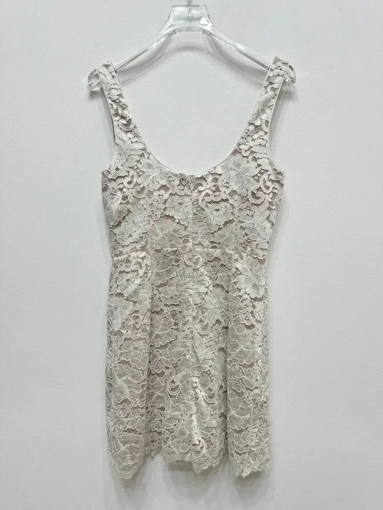 Lace Slash Neck Party Dress -Guocali