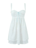 Lace Suspender Square Neck Mini Dress -Guocali