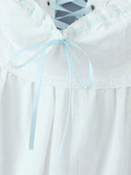 Lace Suspender Square Neck Mini Dress -Guocali