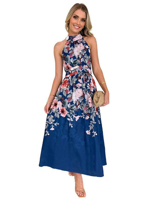 Ladies Halter neck Floral Summer Dress - Dresses - Guocali