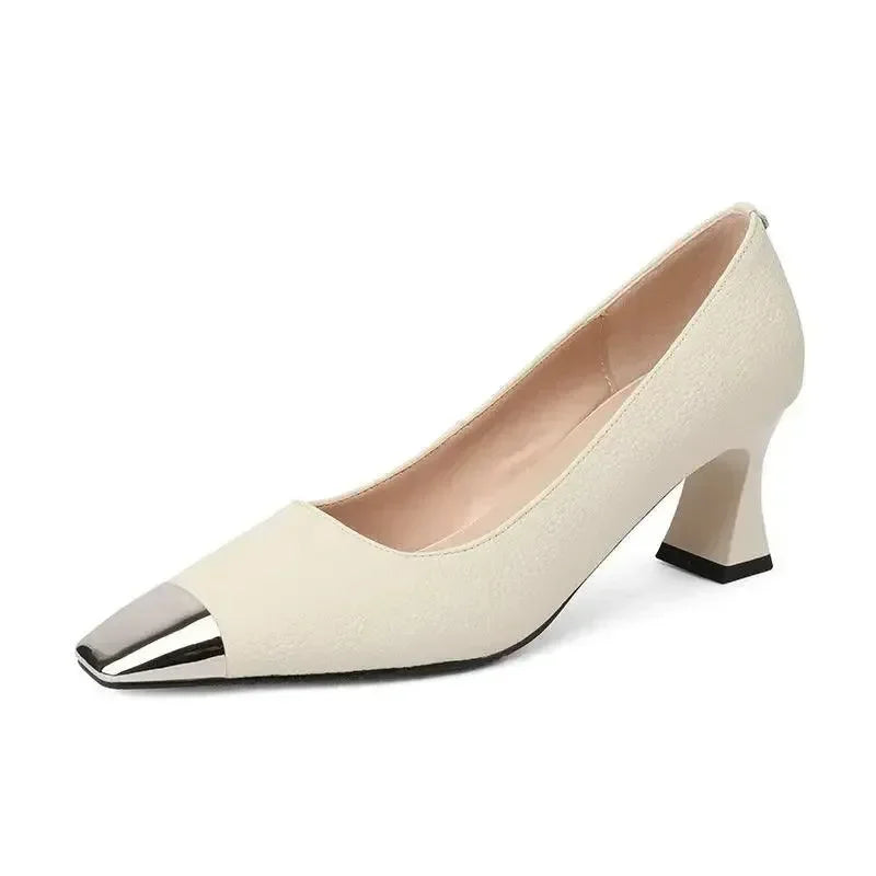 Ladies High Heel Leather Pumps Shoes -Guocali