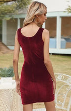 Ladies Square Neck Hip Dress