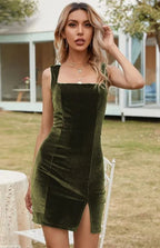 Ladies Square Neck Hip Dress