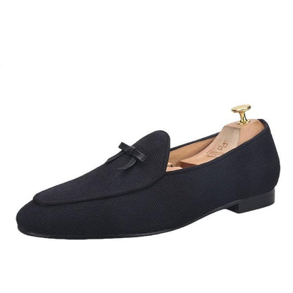 Leather Bow Tie Men Loafers - Men Shoes - Loafer Shoes - Guocali