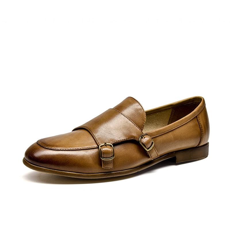 Leather Monk Strap Women Loafers - Women Shoes - Loafer Shoes - Guocali