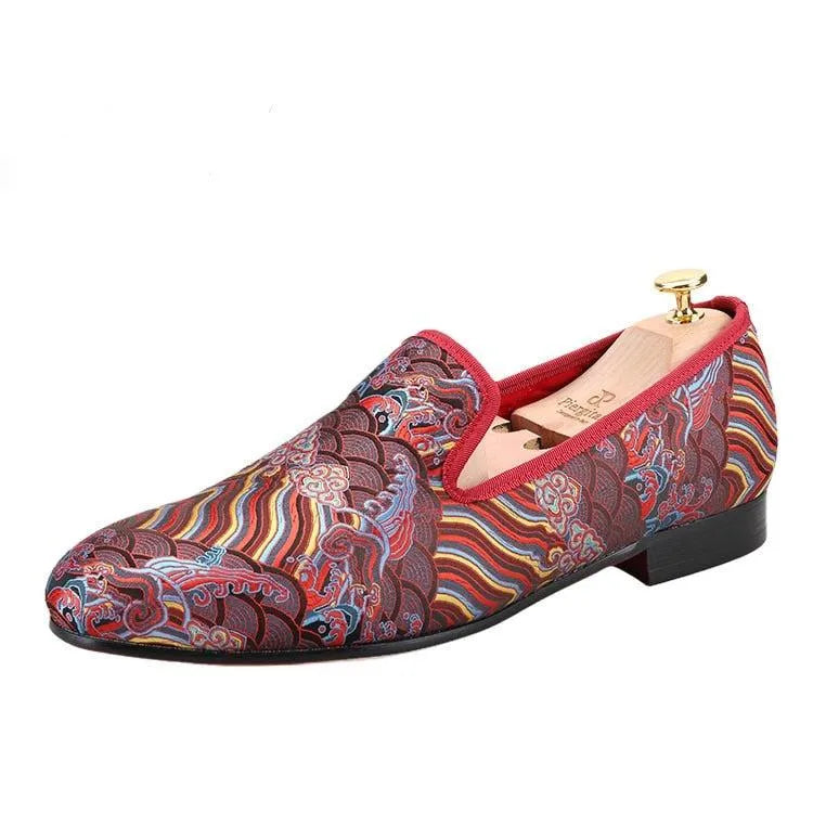 Loafer Shoes Auspicious Cloud Jacquard Men Loafers - Men Shoes -Guocali