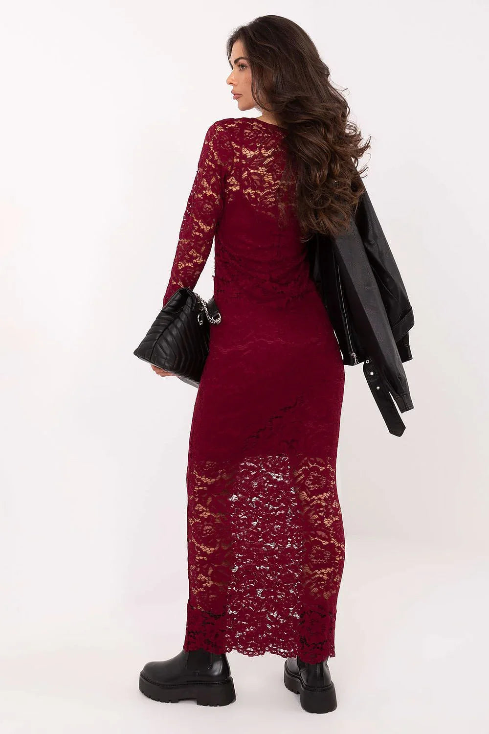 Long Sleeve Lace Maxi Dress Elegant Style-Long Dress-GUOCALI