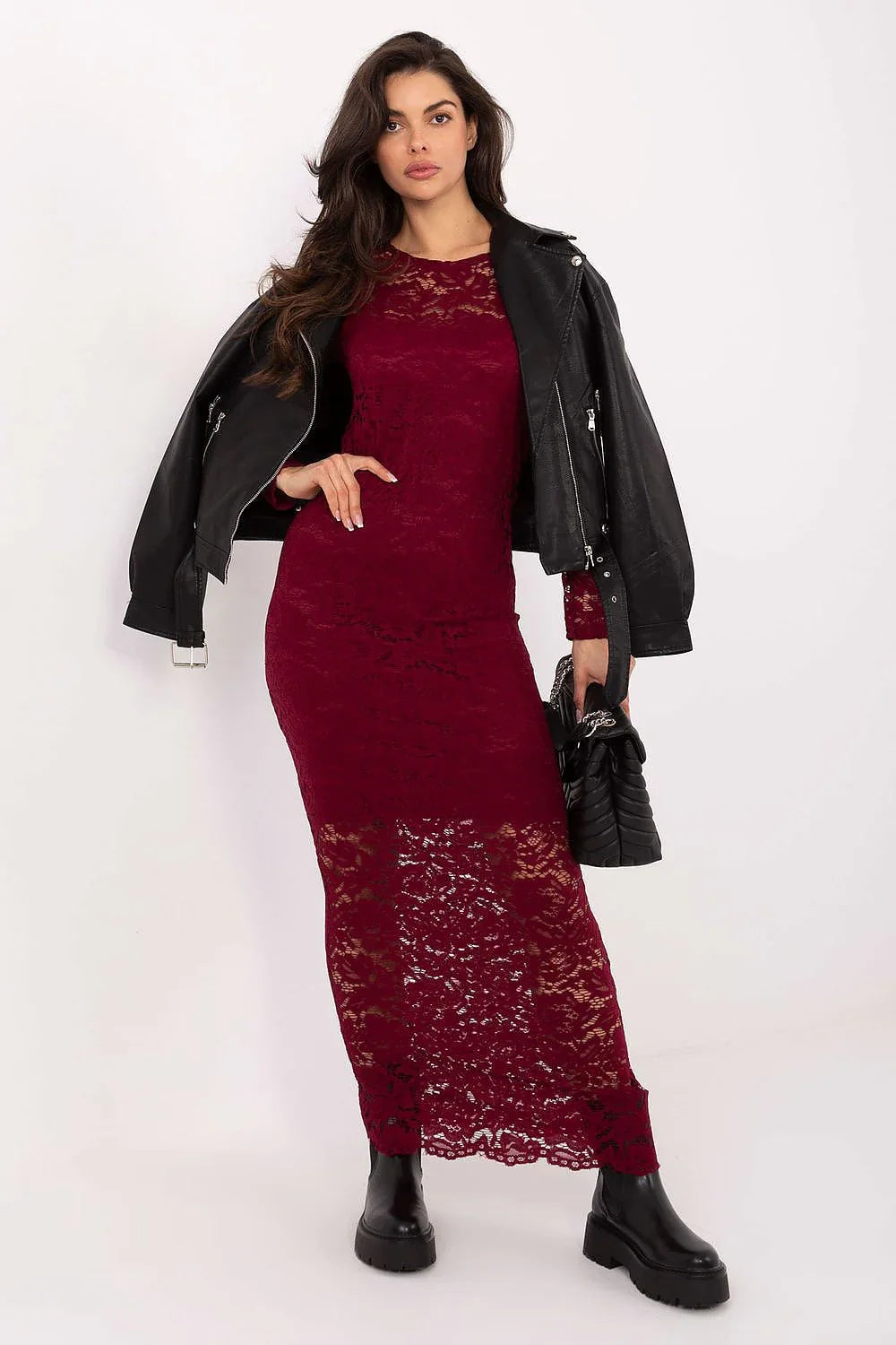 Long Sleeve Lace Maxi Dress Elegant Style-Long Dress-GUOCALI