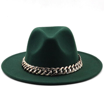 Luxury Fedora Hat With Chain - Fedora Hat - Guocali