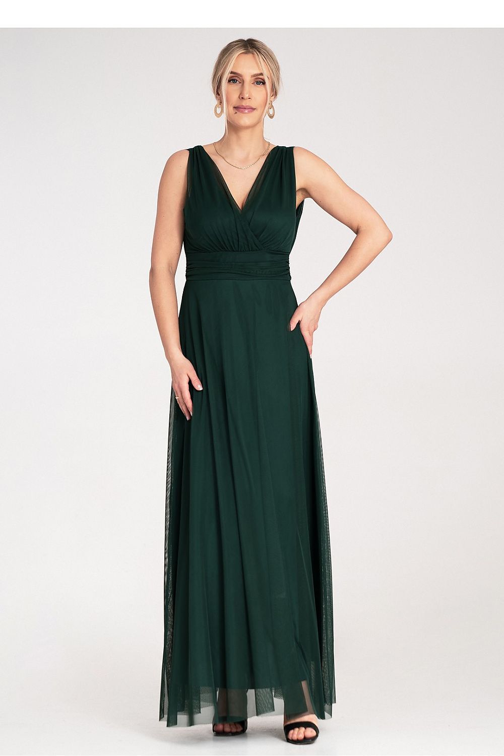 Maxi Dress – Wrap Neck, Wrap, Ruching – Daydress | GUOCALI
