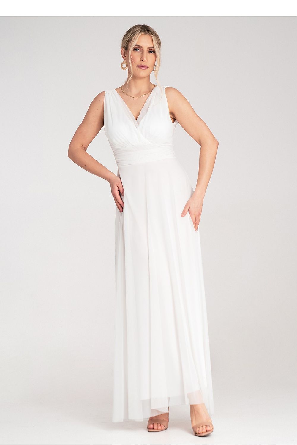 Maxi Dress – Wrap Neck, Wrap, Ruching – Daydress | GUOCALI – view 9